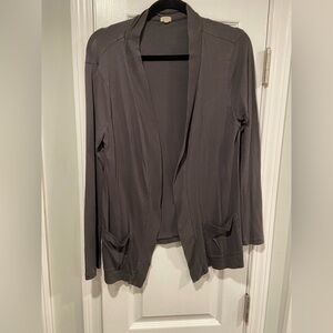 J. Crew Size L Featherlight Gray Long Sleeve open Front Cardigan Top